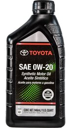 Синтетическое моторное масло Toyota Motor Oil SAE 0W-20, 0,946 л