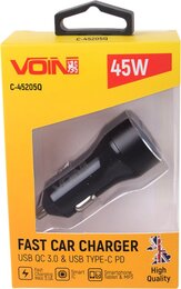 Автомобільний зарядний пристрій VOIN 45W, 12/24V Vitol C-45205Q - Фото 6