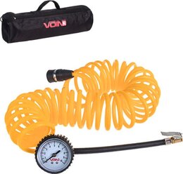 Шланг повітряний "VOIN" спіральний 7, 5 м з манометром/дефлятор/сумка Vitol VP-104 - Фото 2
