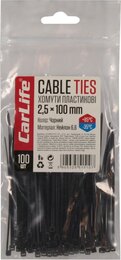 CARLIFE Хомути пластикові чорні 2, 5x100 (100шт.) BL2.5x100