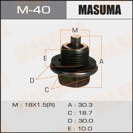 Пробка сливная поддона (с шайбой 18х1.5mm) Toyota () MASUMA M40