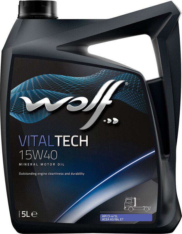 Моторное масло Wolf Vitaltech 15W-40, 5 л - Фото 1 Моторное масло Wolf Vitaltech 15W-40, 5 л - Фото 1